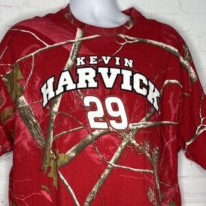 Kevin Harvick 29 NASCAR Racing T-Shirt Mens Red Realtree Camo Graphic Tee